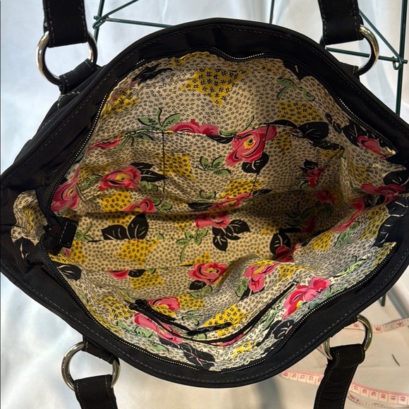 Vera Bradley Black Quilted large Tote Bag Purse, Super Clean - Picture 6 of 10